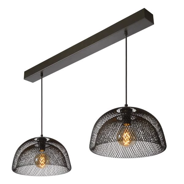 Lucide MESH - Pendant light - 2xE27 - Black - detail 4